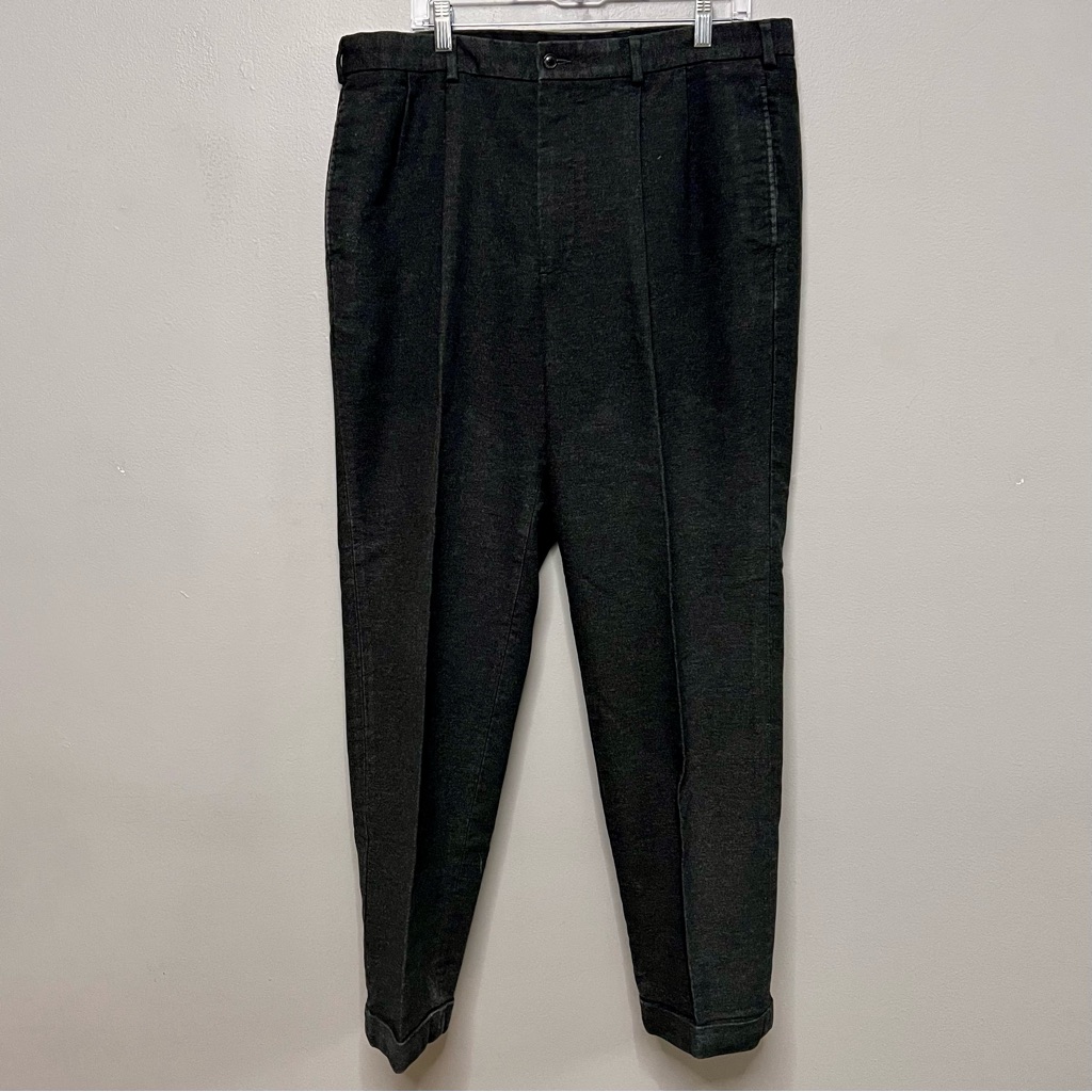 Brooks Brothers Men’s Elliot Style Dark Gray Pants Pleated Cuffed Size 38/32